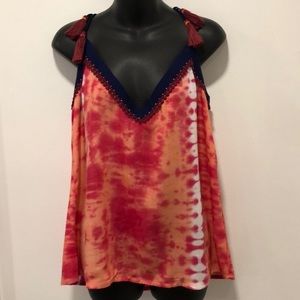 Onda de Mar Tie Dye Top with Tassels Size M